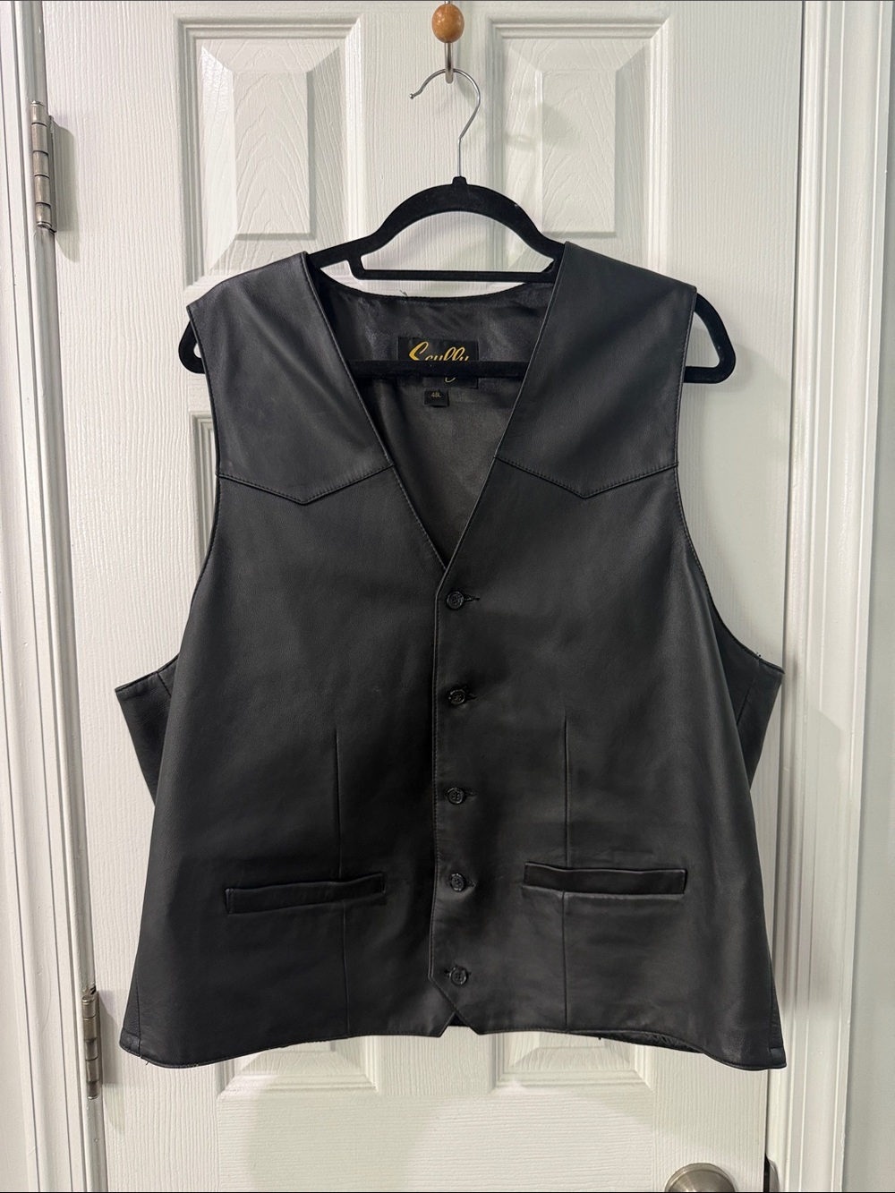 Scully Leather Black Mens Vest 48L